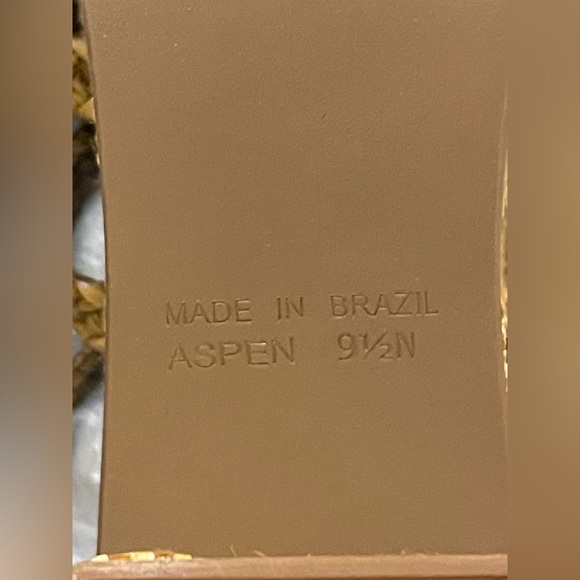 Brighton Aspen Women's Tan Platform Heel Open Toes Slip On Sandal 9 1/2 - Picture 13 of 13